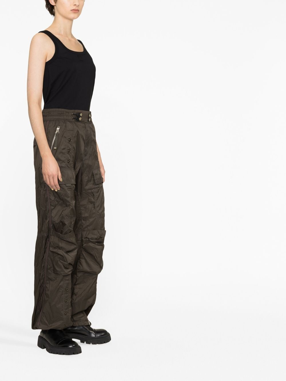 Black logo-patch tank top - women - RAF SIMONS
